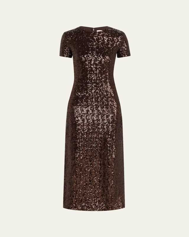 Sequined Midi T-Shirt Dress